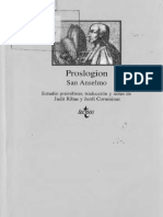 Anselmo Proslogion PDF