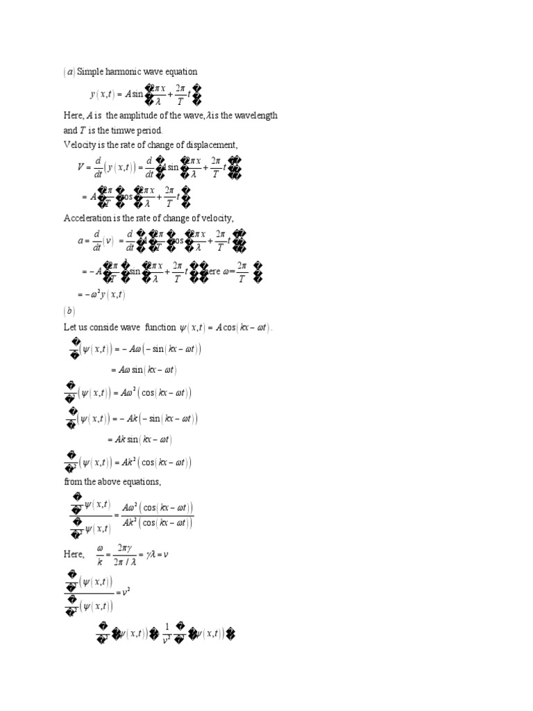 Wave Equation Derivation | PDF