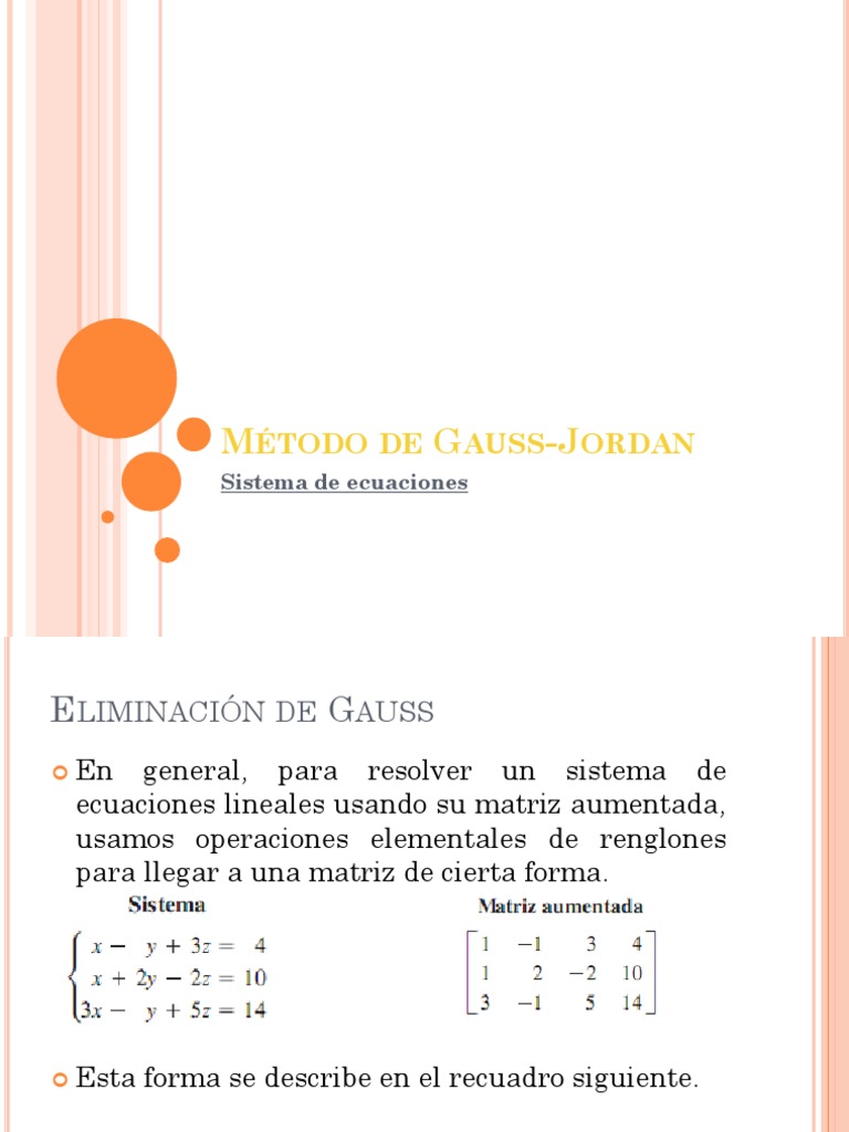 Método de Gauss-Jordan en Matrices | PDF | Ciencia y matemáticas ...