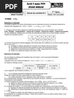 Devoir de Contrôle N°1 - Physique - Bac Math (2008-2009)