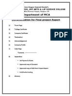 Department of MCA: Documentation For Final Project Report