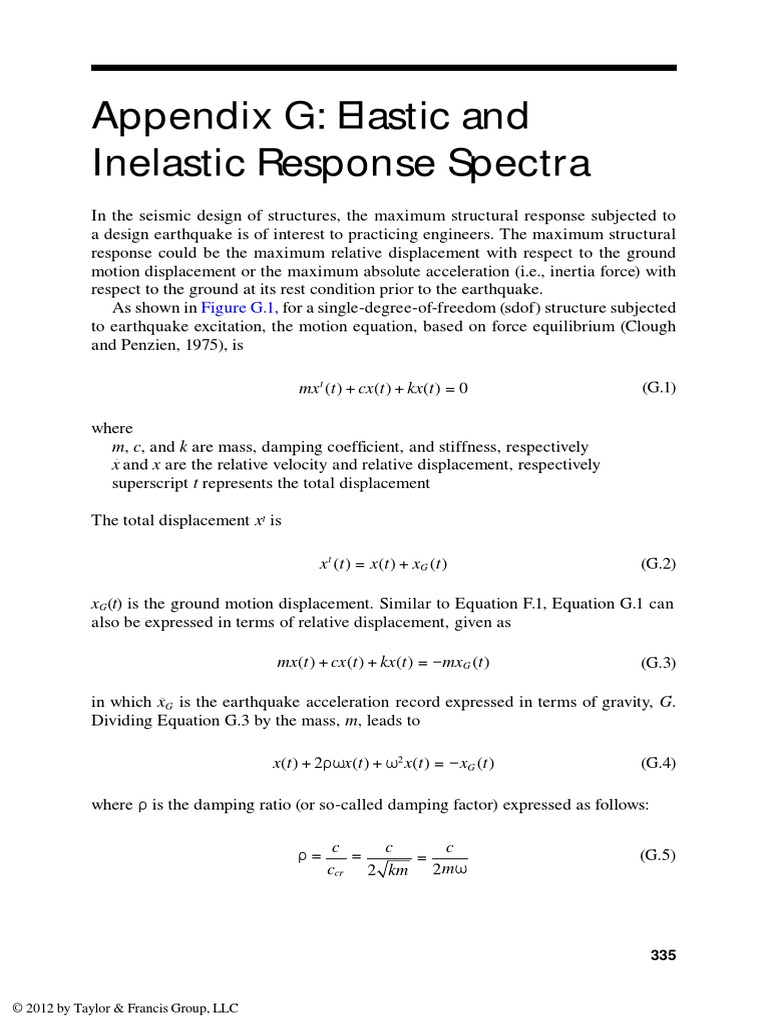 Appendix G Elastic And Inelastic Response Spectra Elasticity Economics Mechanics