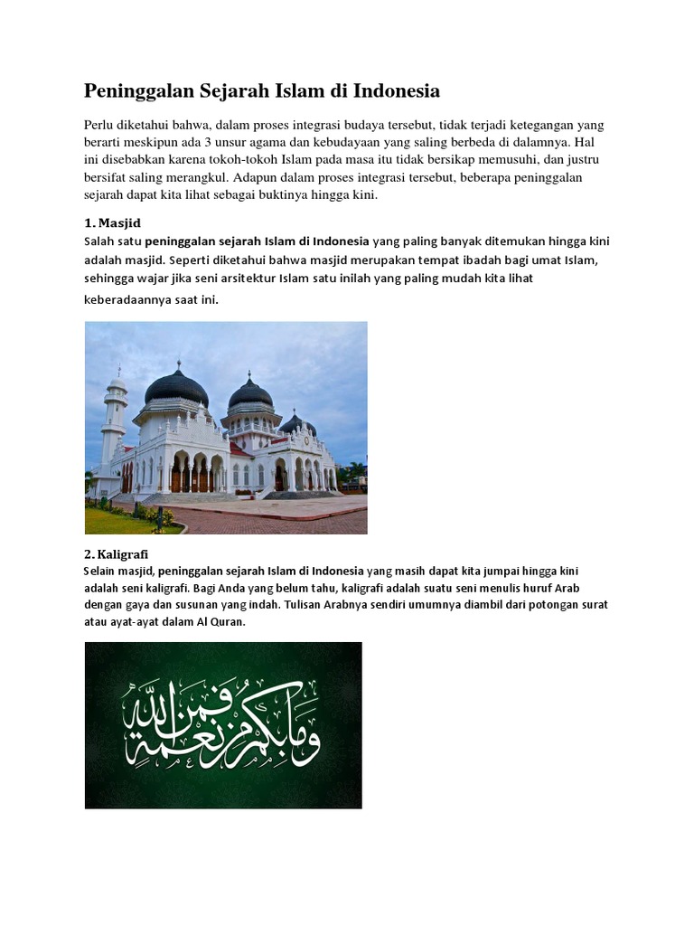 Gambar Kaligrafi Peninggalan Kerajaan Islam Di Indonesia