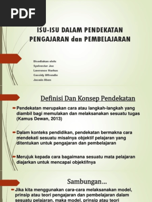 Pendekatan Pengajaran Dan Pembelajaran Pdf