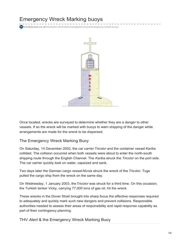 Emergency Wreck Marking Buoys PDF Shipwrecks Logistics