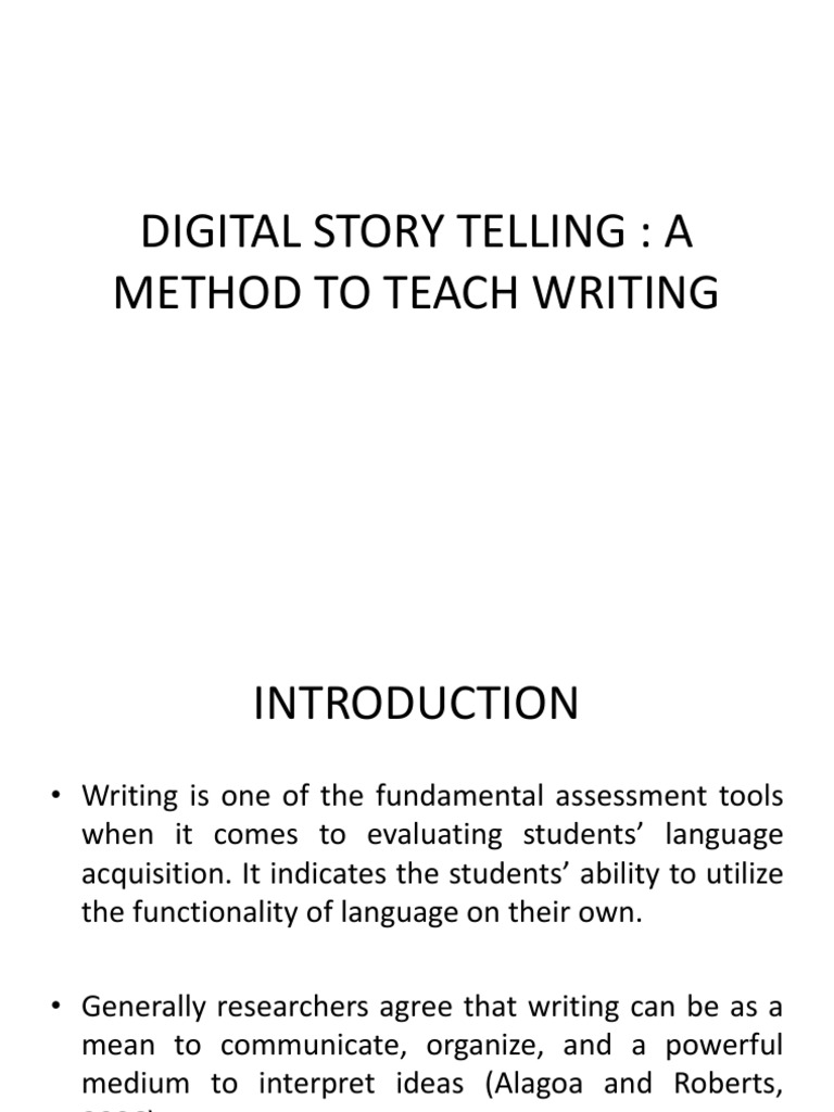 Enhancing Writing through Digital Storytelling | PDF | Storytelling ...