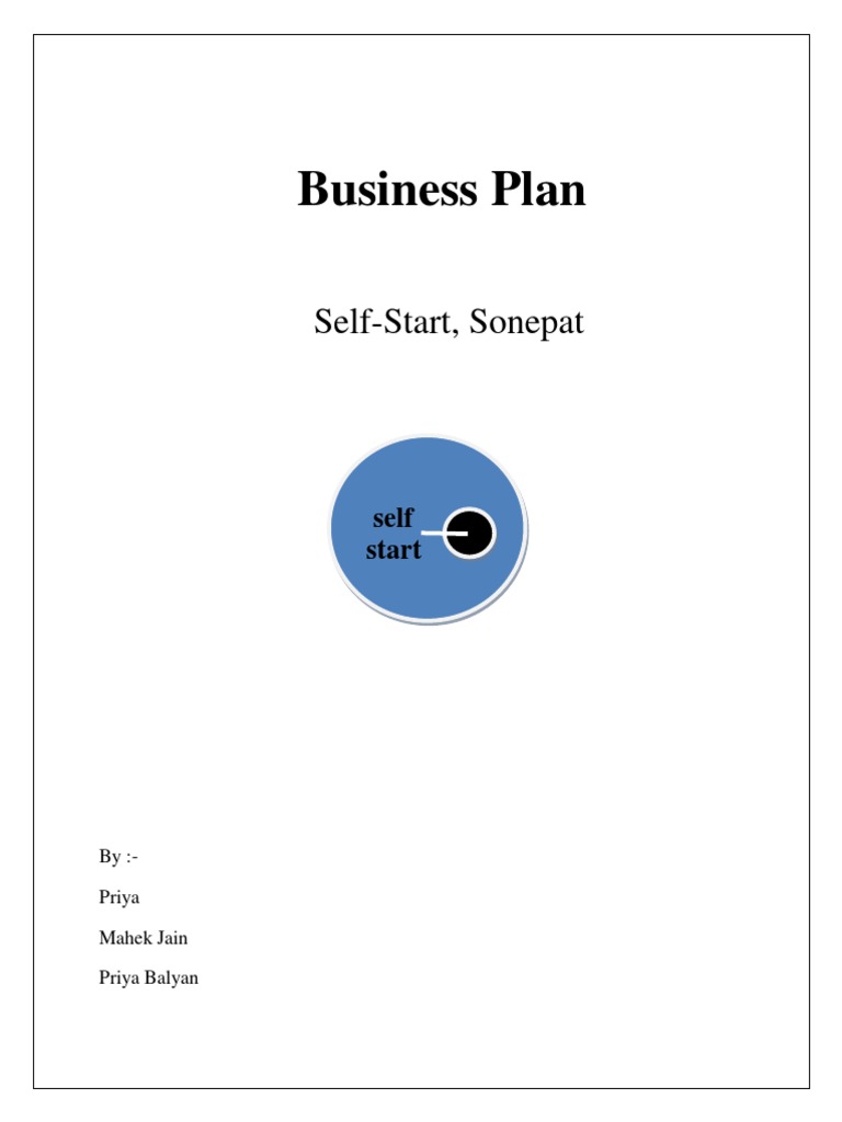 Business Plan SelfStart, Sonepat PDF Retail Marketing Strategy