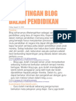 Kepentingan Blog Dalam Pendidikan