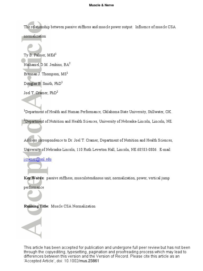 Palmer2013 The Relationship Between Passive Stiffness and Muscle Power ...