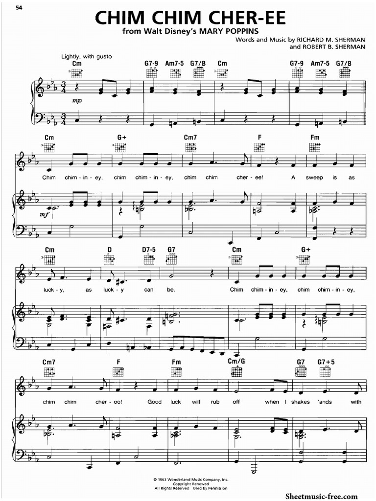Chim Chim Cheree Sheet Music Mary Poppins PDFChim Chim Cheree Sheet Music Mary Poppins PDF