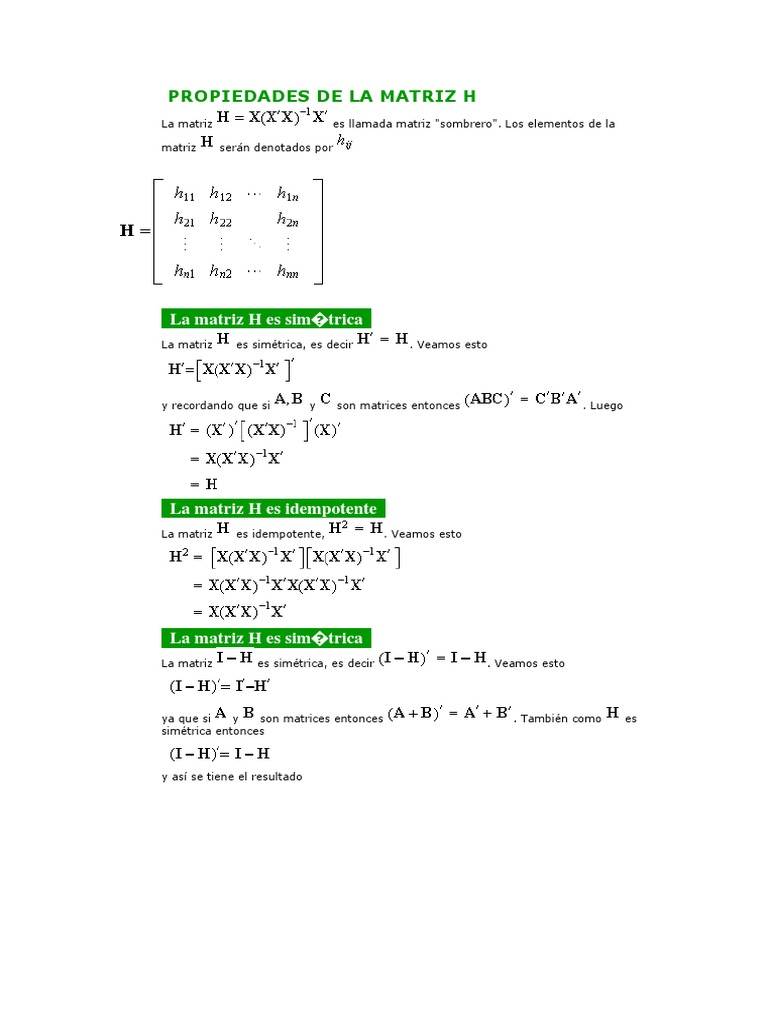 Matriz H | PDF