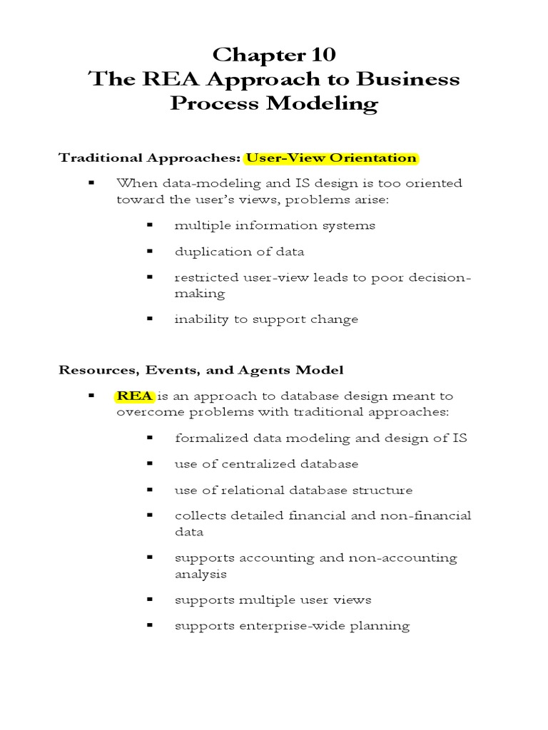 REA Approach to Business Modeling | PDF | Relational Database | Databases