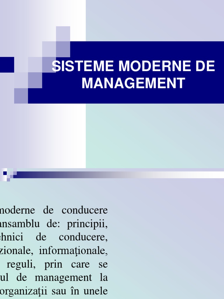 Sisteme Moderne de Management | PDF