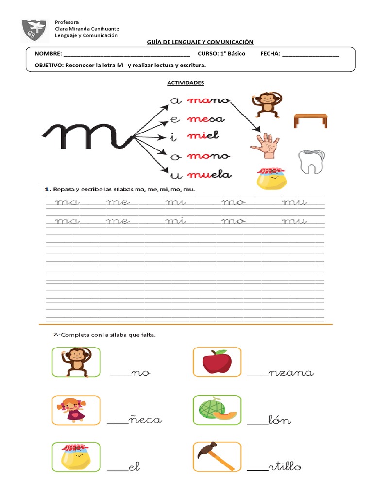 Fichas Letra M Pdf _ Aprender la letra M – FYCB