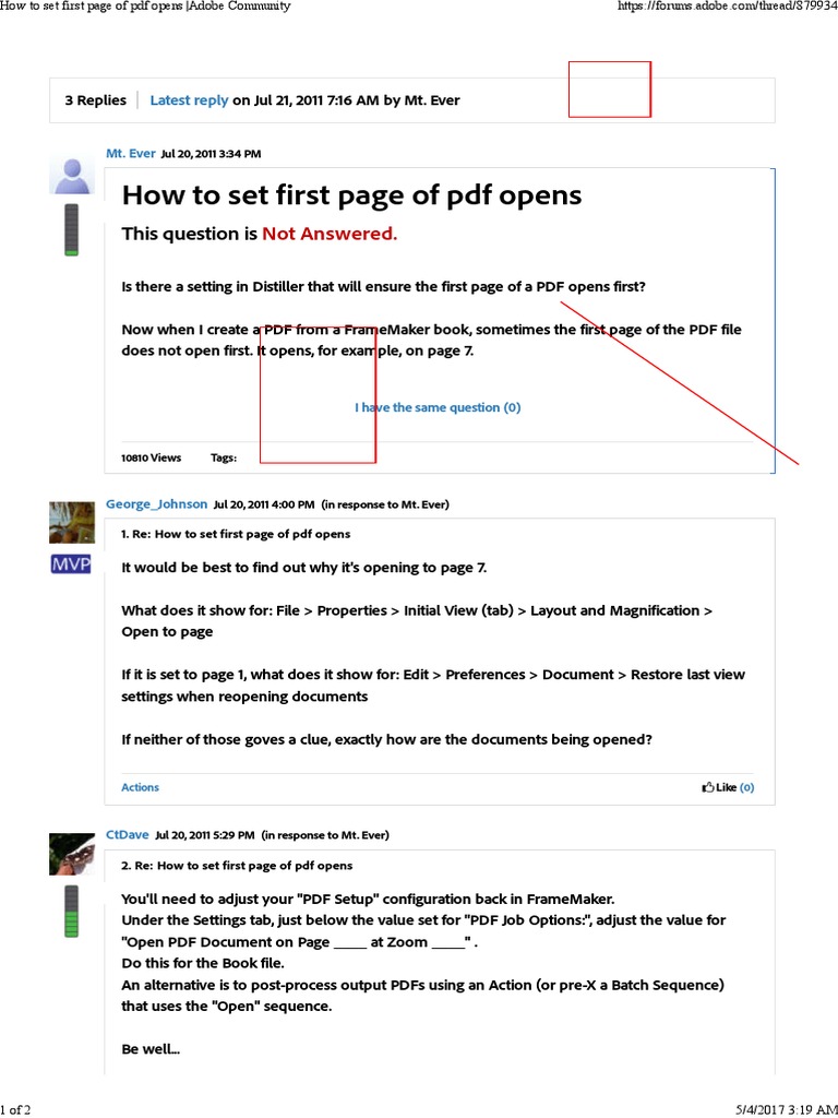 00 Info - How To Set First Page of PDF Opens (Adobe Community) | PDF ...