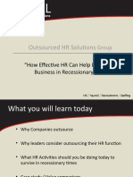 Outsourced HR Solutions: "How Effective HR Can Help Drive Your Business in Recessionary Times"