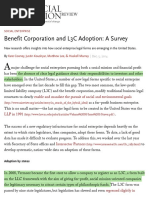 Benefit Corporation and L3C Adoption-A Survey