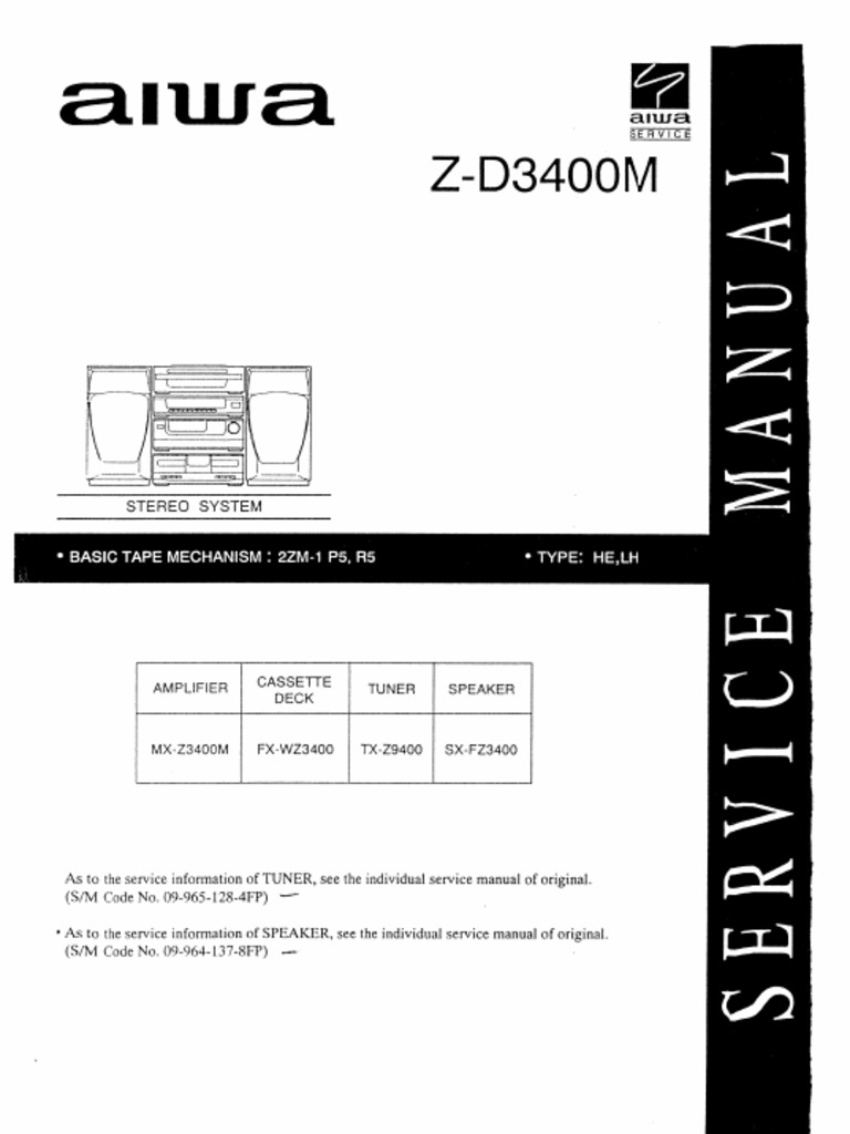 Aiwa - Z d3400m - 09 963 132 3fp | PDF