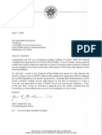 Carta de José Enrique "Quiquito" Meléndez Al Presidente de La Comisión de Recursos Naturales de La Cámara de Representantes Federal, Rob Bishop