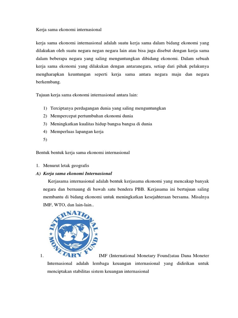 Opec Adalah Contoh Bentuk Lembaga Kerjasama Ekonomi Internasional Berbagai Contoh