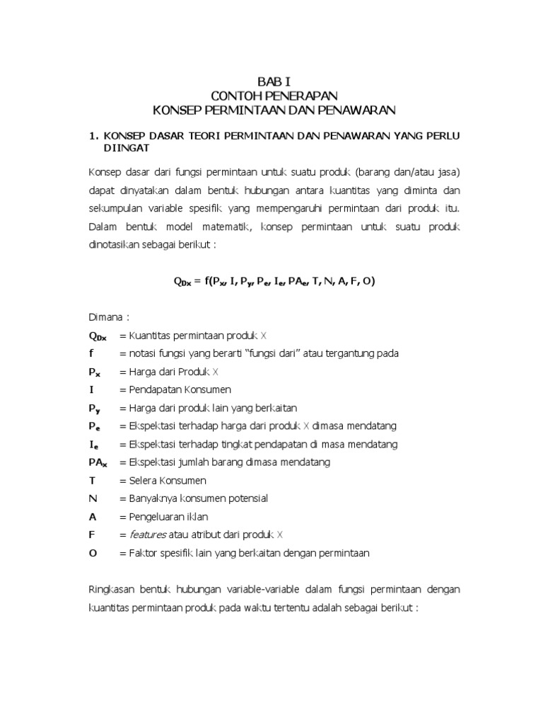 Contoh Soal Ekonomi Manajerial Fungsi Permintaan - Dunia Sosial