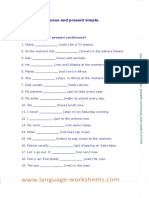 Excercises On Simple Present and Present Continuous PDF