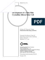 Development of A Thin Film Crystalline Silicon Solar Cell: B. Sopori, W. Chen and Y. Zhang