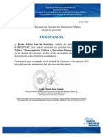 Constancia Taller Pensamiento Crítico y Derechos Humanos