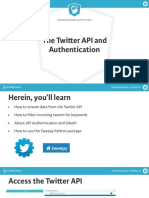 Importing Data in Python Ii: The Twi!er API and Authentication