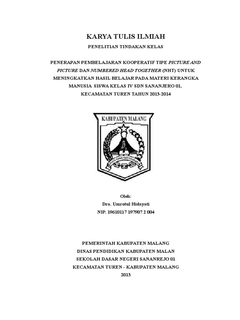 Cover Karya Tulis Ilmiah Doc