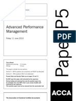 Advanced Performance Management: Friday 11 June 2010