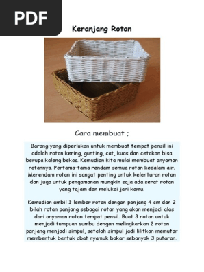  Cara  Membuat  Tempat Pensil Dari  Rotan Sederet Tempat