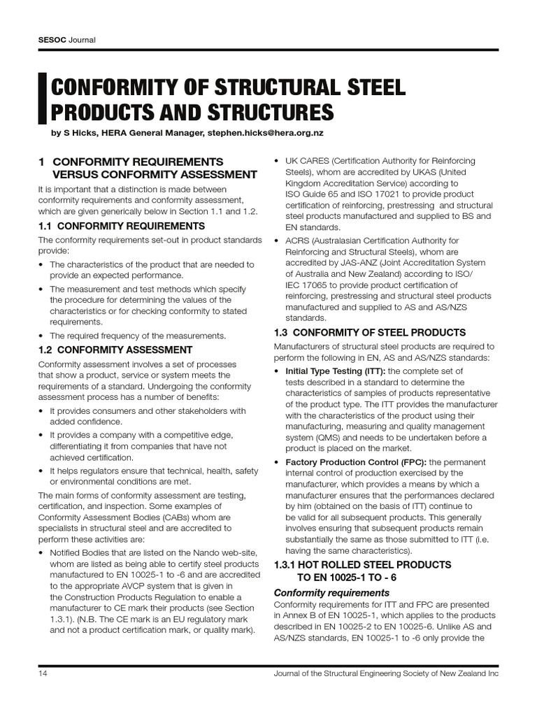 Structural Steel Conformity Guide | PDF | European Economic Area ...