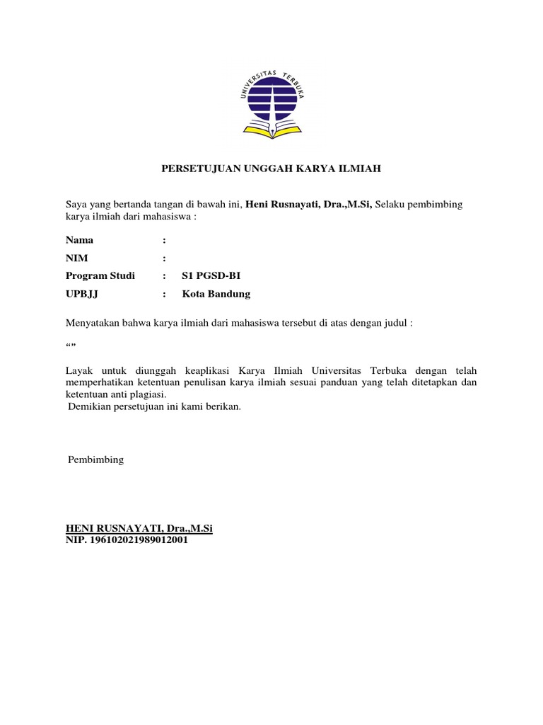 Lembar Persetujuan Karil