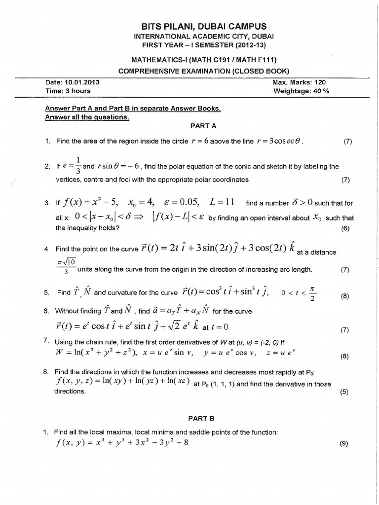 Mathematics I