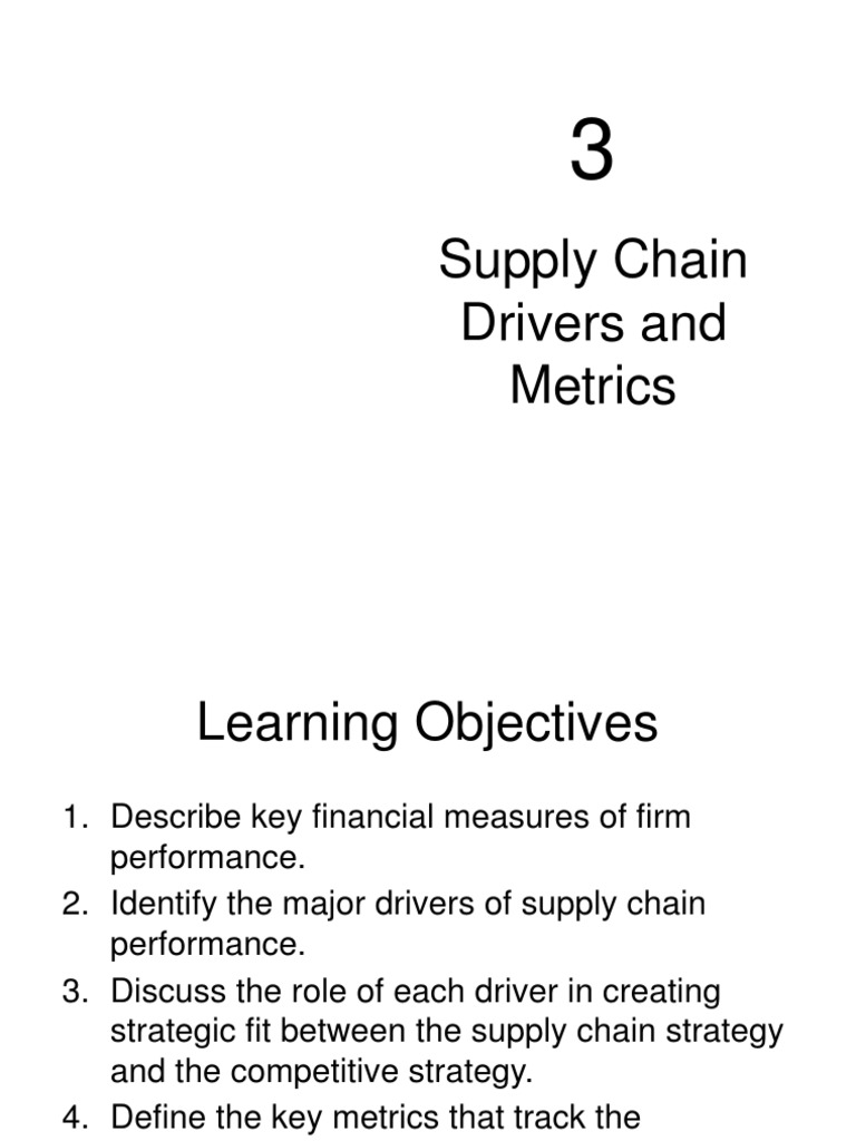 Supply Chain Drivers and Metrics | PDF | Pricing | Supply Chain