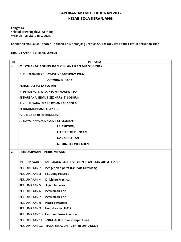 Laporan Aktiviti Tahunan 2017