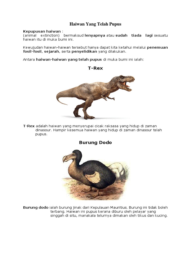 Haiwan Yang Telah Pupus  PDF
