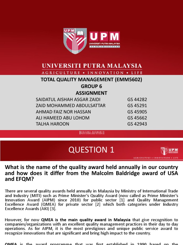 Total quality management assignment help image