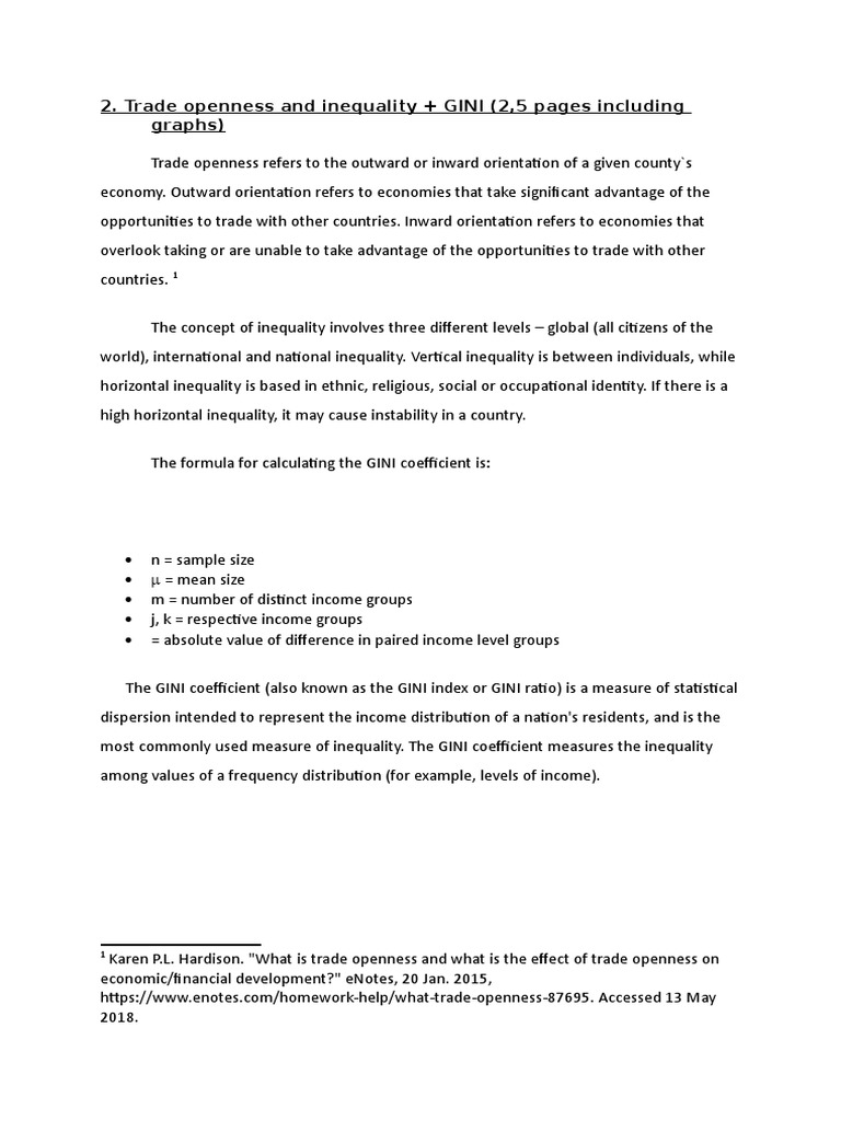 Trade Openness and GINI Inequality Analysis | PDF | Gini Coefficient ...