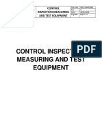 3.1.1 Control Inspection, Measuring and Test Equipment