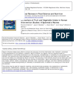 Biomarkers of Fruit and Vegetable Intake in Human