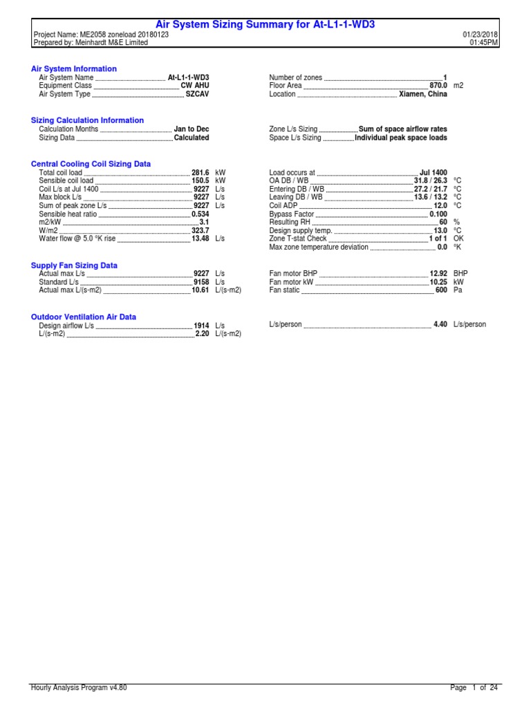 Systems Design Report | PDF | Hvac | Air Conditioning