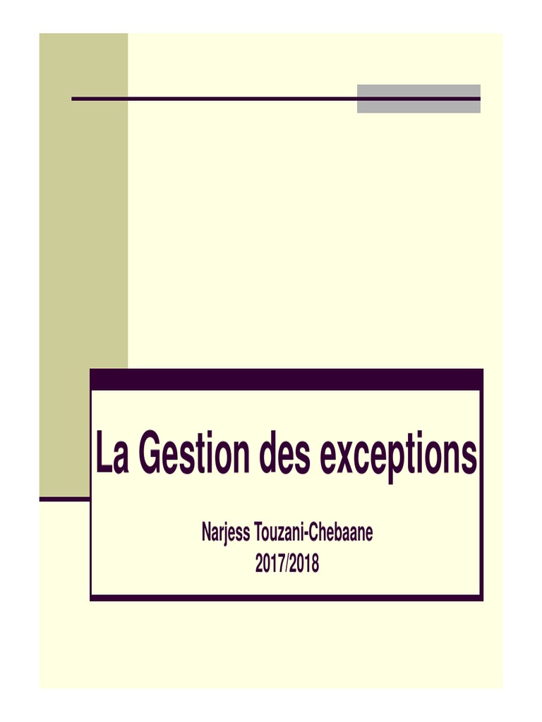 Gestion des exceptions en PL/SQL | PDF | PL/SQL | Développement de logiciel