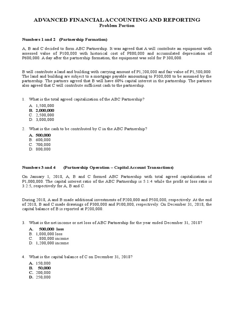 Afar Problems Franchising Goodwill Accounting