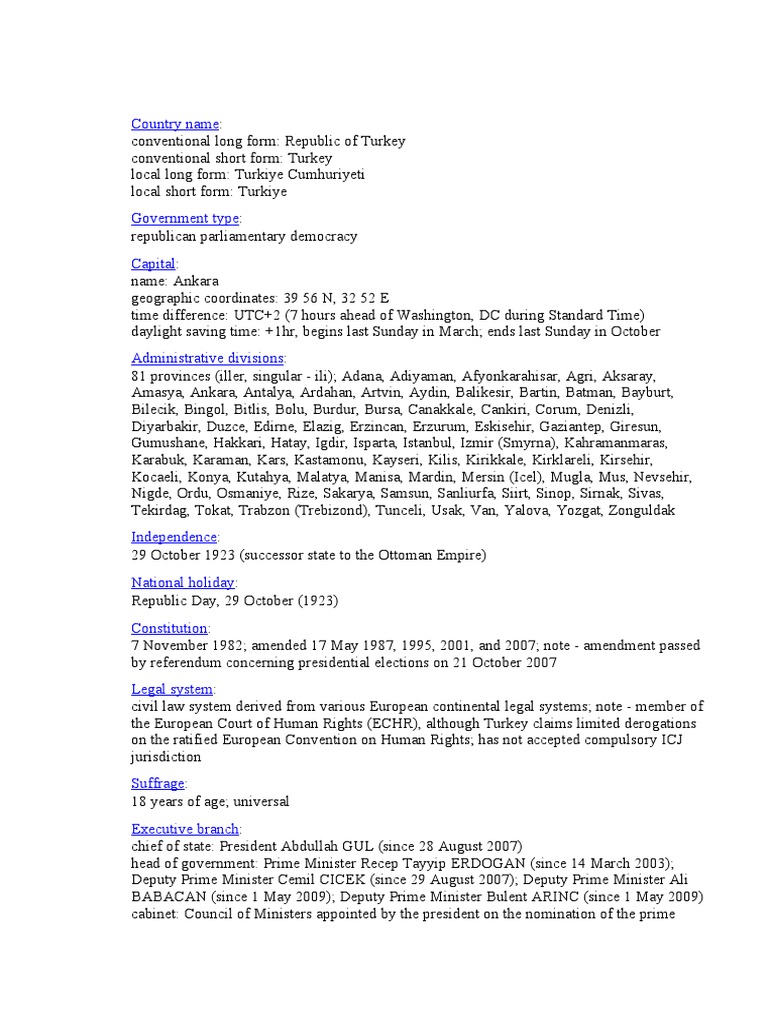 Country Name GovernmentTurkey PDF Justice And Development Party