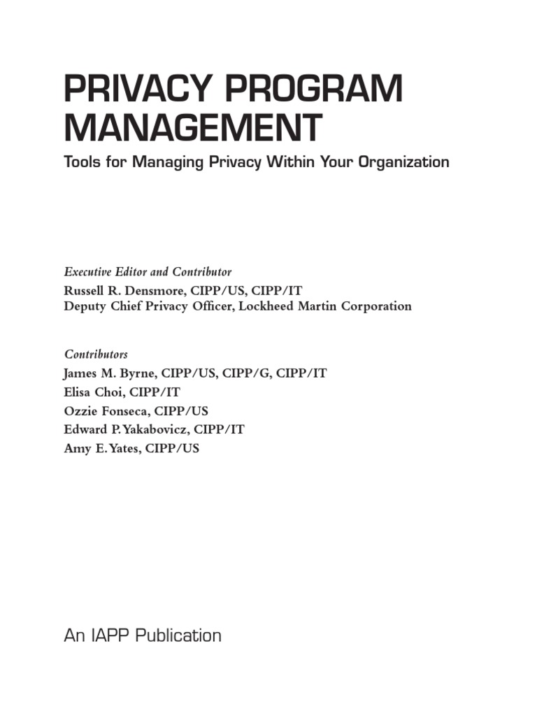 Cipm Privacy Program Management Ch4 | PDF | Information Security ...