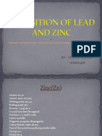 Deposition of Lead and Zink 