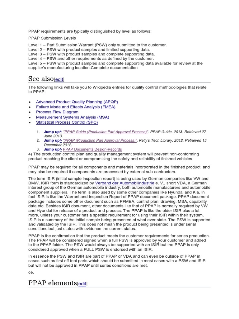 An In-Depth Guide to PPAP Requirements and Documentation Elements | PDF ...