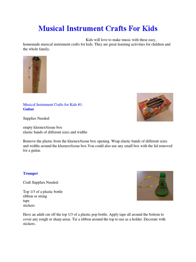 Musical Instrument Crafts For Kids | PDF | String Instruments | Leisure